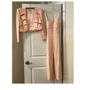 Alliage blush pink dress and coat set